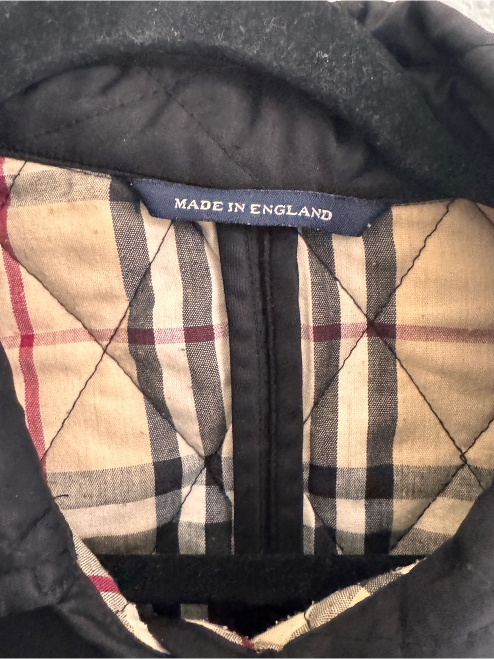 WOMEN'S BURBERRY LONDON DIAMOND QUILTED NOVACHECK LINED BLACK JACKET SIZE LARGE - Picture 5 of 10